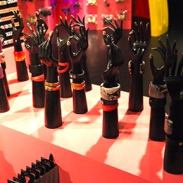 Client Naomi Yasuda final Barneys in-store display feat. Kiss & Minx nails products.
